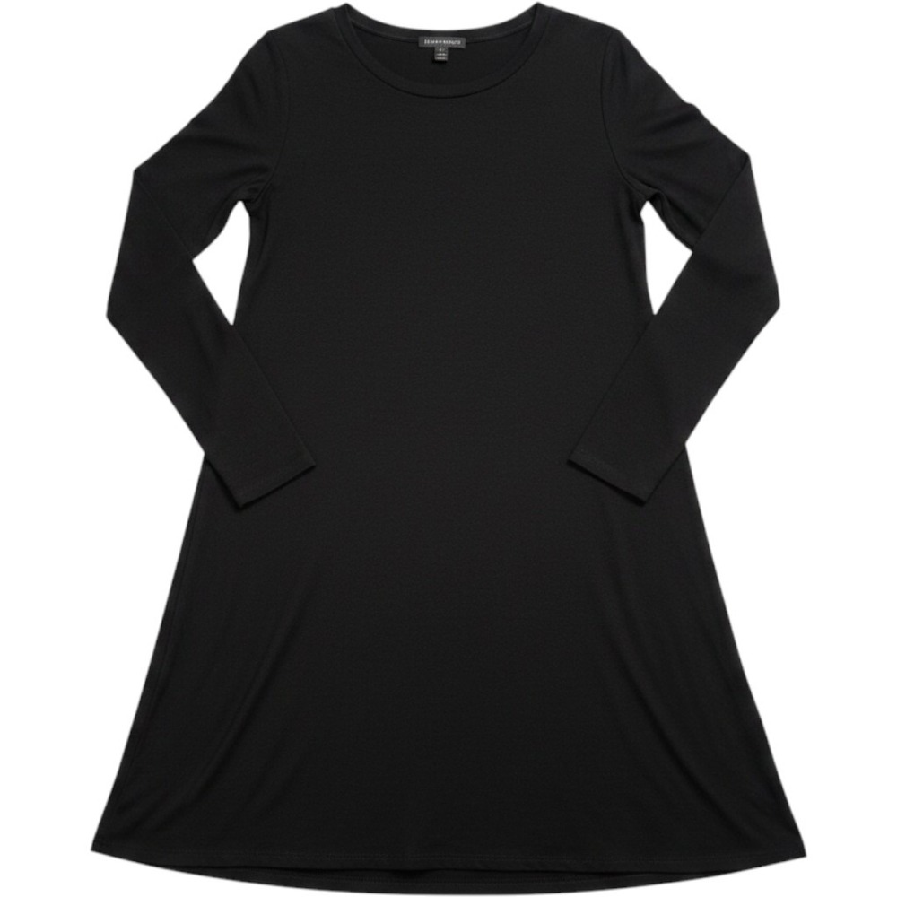 Eileen Fisher Black Viscose‎ Jersey Long Sleeve Tunic Dress Size XS